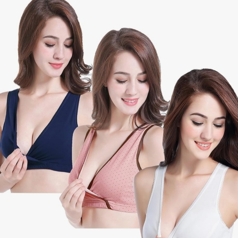 Organic Cotton Nursing Bras Set Of 3